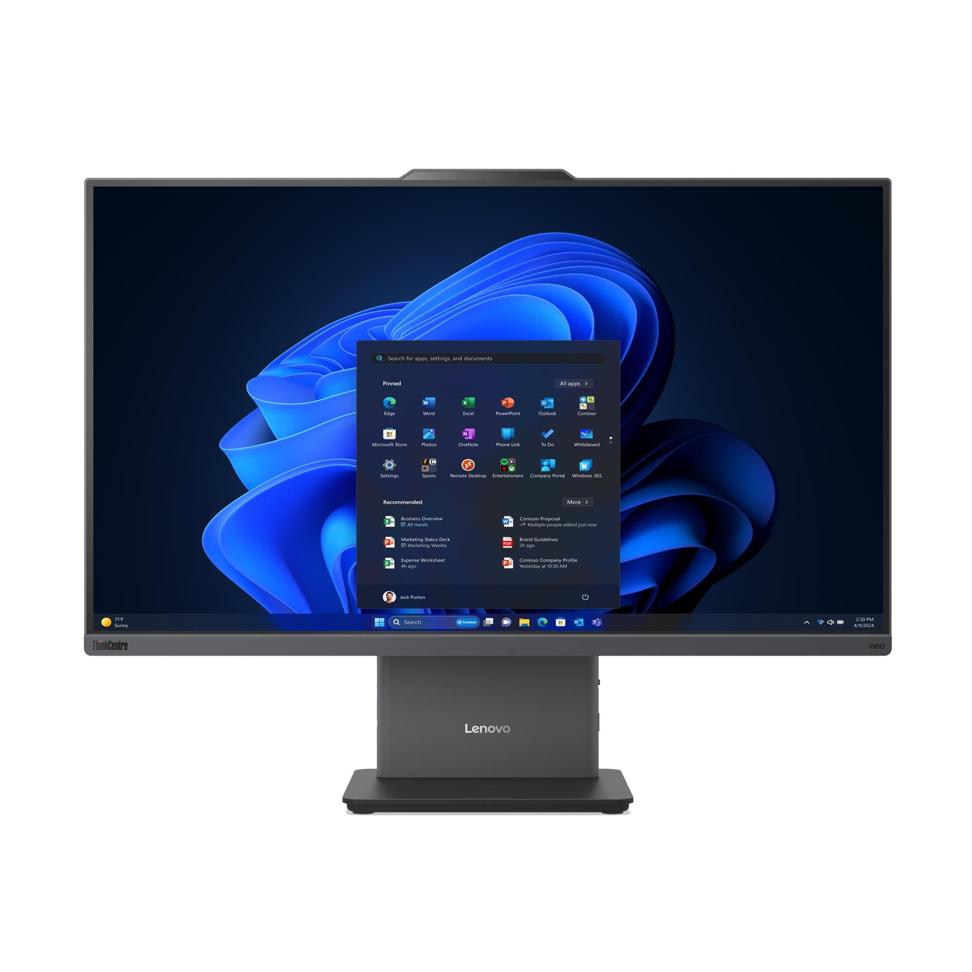 Lenovo ThinkCentre neo 50a 24 Gen 6 LNL Intel Core Ultra 5 226V 60,5 cm (23.8") 1920 x 1080 pixel All-in-One PC 16 GB LPDDR5x-SDRAM 512 GB SSD Windows 11 Pro Wi-Fi 6 (802.11ax) Grå