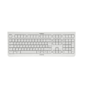 CHERRY KW 3000 - Tastatur - lav støj, fuld størrelse - trådløs - 2.4 GHz - QWERTZ - tysk - hvid
