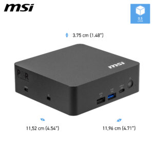 MSI Cubi NUC AI+ 3MG 003EU - Copilot+ PC - mini PC Core Ultra 7 355 / op til 4.7 GHz - RAM 32 GB - SSD 1 TB - NVMe - Intel Graphics - IEEE 802.11ax (Wi-Fi 6), IEEE 802.11be (Wi-Fi 7), Bluetooth 5.4 - Win 11 Pro - skærm: ingen - Billede 4