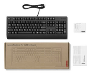 Lenovo Preferred Pro II - Tastatur - full size - USB - QWERTY - dansk - sort - brun kasse - Billede 4
