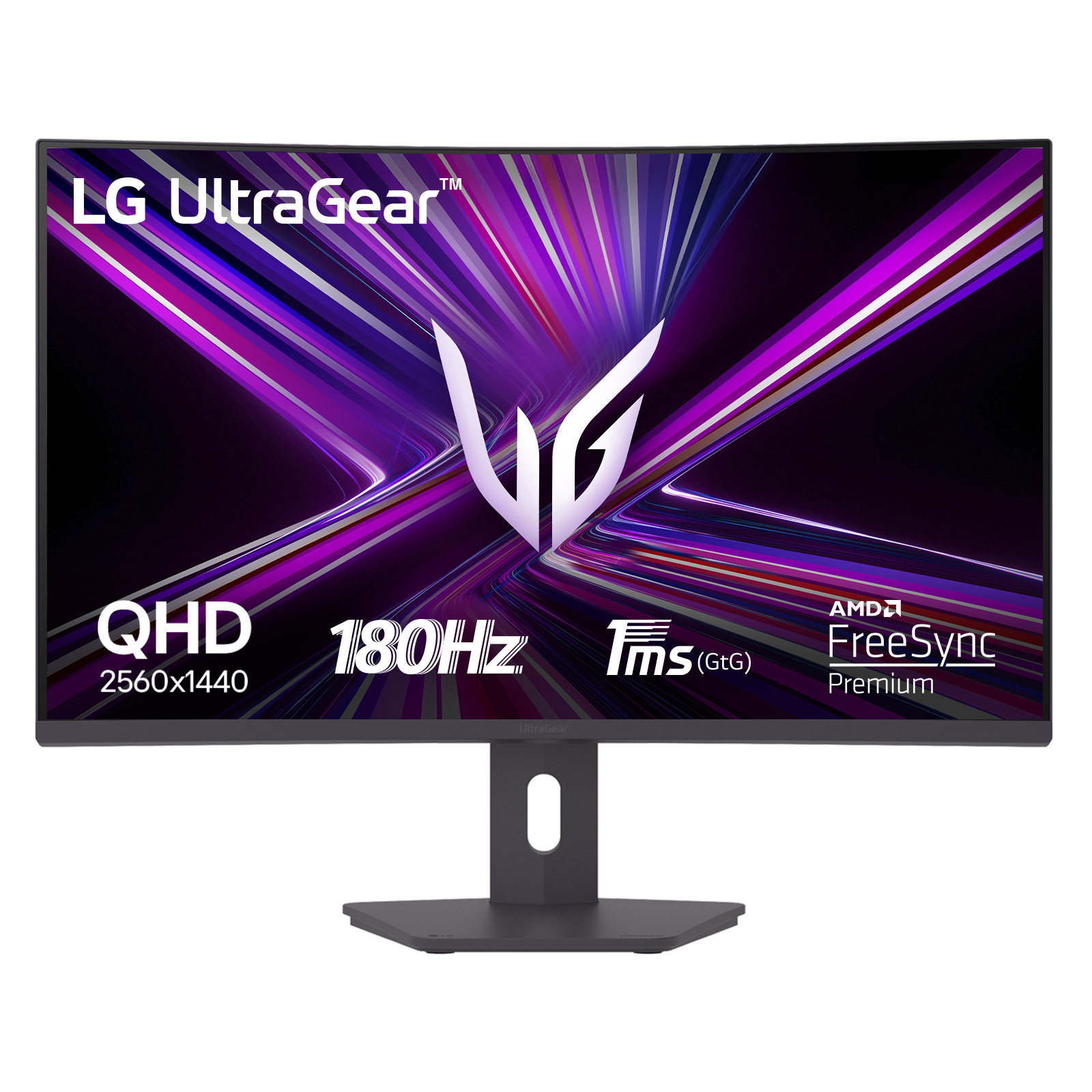 LG UltraGear 32G600A-B - LED-skærm - gaming - kurvet - 32"" - 2560 x 1440 QHD @ 180 Hz - VA - 300 cd/m² - 3000:1 - HDR10 - 1 ms - 2xHDMI, DisplayPort