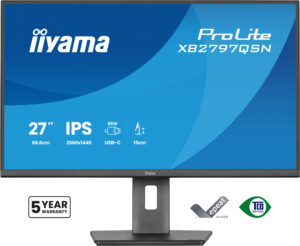 iiyama ProLite XB2797QSN-B1 - LED-skærm - 27"" - 2560 x 1440 QHD @ 75 Hz - IPS - 350 cd/m² - 1000:1 - 1 ms - HDMI, DisplayPort, USB-C - højtalere - sort, mat - Billede 2