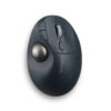Kensington Pro Fit Ergo TB550 Trackball EQ - Styrebold - ergonomisk - optisk - 9 knapper - trådløs - Bluetooth, 2.4 GHz - trådløs modtager (USB) - sort, blå-grå - detailsalg - farveboks