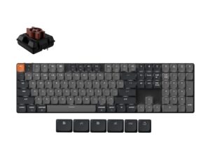 Keychron K5 - Version 2 - tastatur - QMK, mekanisk - 100% - full size - bagbelyst - trådløs - Bluetooth 5.2, USB - tastkontakt: Keychron Low Profile 2.0 Brown (Hot-swapbar) - Billede 2