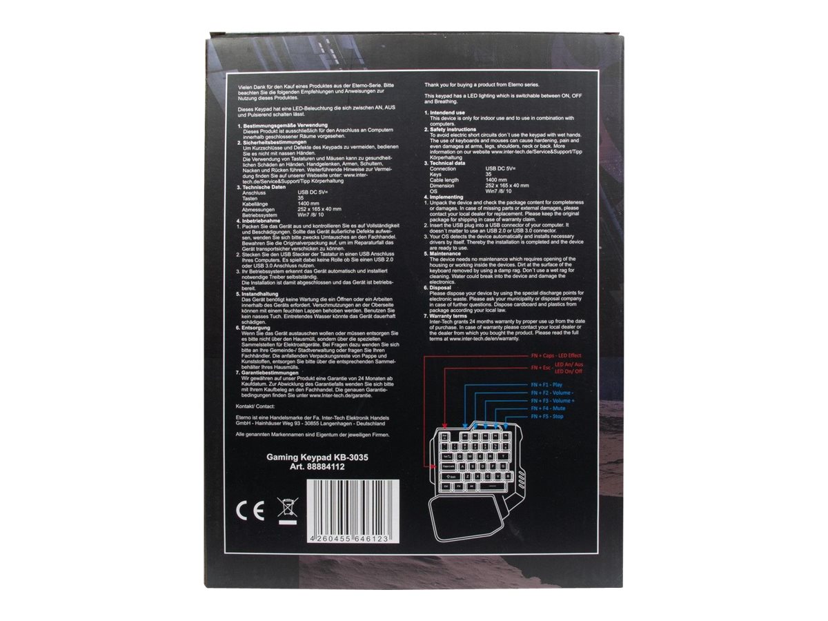 Eterno KB-3035 - Tastatur - bagbelyst - USB - detailsalg - Billede 4