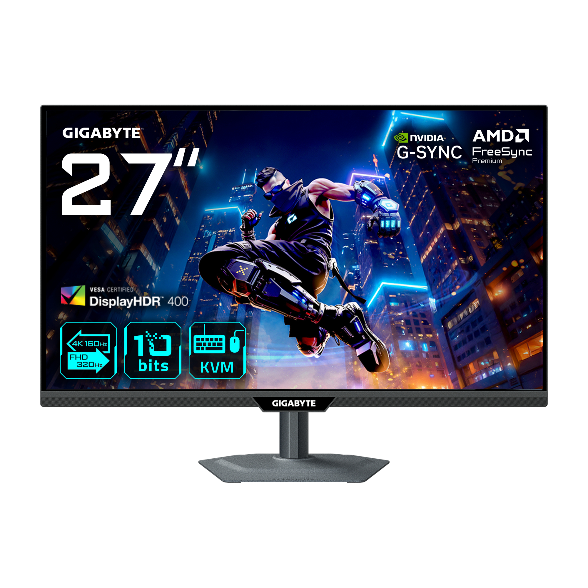 GIGABYTE M27UP, 68,6 cm (27"), 3840 x 2160 pixel, 4K Ultra HD, LED, 1 ms, Sort