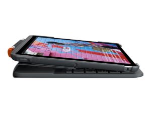 Logitech Slim Folio - Tastatur og folio-kasse - trådløs - Bluetooth LE - QWERTY - nordisk (dansk/finsk/norsk/svensk) - oxford-grå - for Apple 10.9-inch iPad (10. generation) - Billede 4