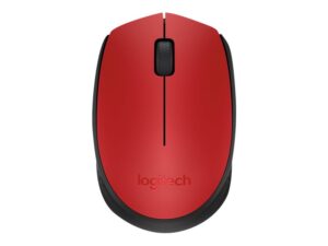 Logitech M171 - Mus - trådløs - 2.4 GHz - trådløs modtager (USB) - sort, rød