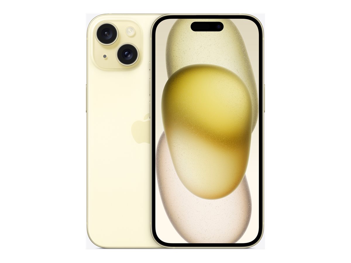 Apple iPhone 15 - 5G smartphone - dual-SIM / Intern hukommelse 128 GB - OLED-skærm - 6.1"" - 2556 x 1179 pixels - 2x bagkameraer 48 MP, 12 MP - front camera 12 MP - gul - Preowned Grade A