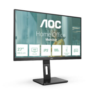 AOC 27P2Q - LED-skærm - 27"" - 1920 x 1080 Full HD (1080p) @ 75 Hz - IPS - 250 cd/m² - 1000:1 - 4 ms - HDMI, DVI, DisplayPort, VGA - højtalere - sort - Billede 2