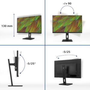 Philips 27B1N3800 - 3000 Series - LED-skærm - 27"" - 3840 x 2160 4K UHD (2160p) @ 60 Hz - IPS - 350 cd/m² - 1000:1 - 4 ms - 2xHDMI, DisplayPort - højtalere - sort - Billede 3