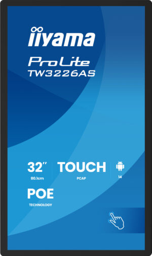 iiyama TW3226AS-B3P skilte display Kiosk design 80 cm (31.5") LED Wi-Fi 430 cd/m² Fuld HD Sort Berøringsskærm Indbygget processer Android 24/7 - Billede 4
