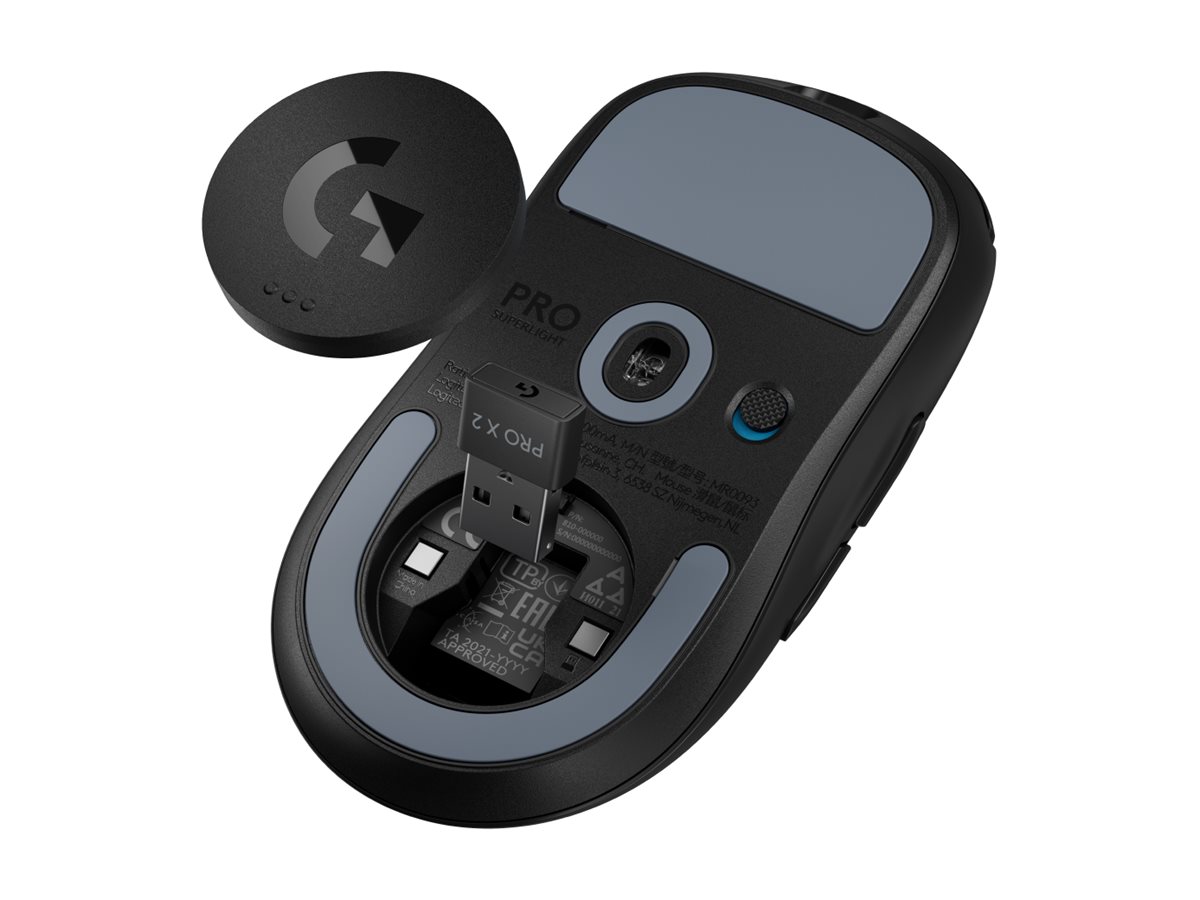 Logitech G PRO X SUPERLIGHT 2 - Mus - gaming - optisk - 5 knapper - trådløs - 2.4 GHz - USB Logitech LIGHTSPEED-modtager - sort - Billede 5