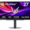 LG 27G810A-B. Skærm diagonal: 68,6 cm (27""), Skærmopløsning: 3840 x 2160 pixel, HD-type: 4K Ultra HD, Skærmteknologi: LCD, Responstid: 1 ms, Naturligt aspektforhold: 16:9, Synsvinkel, horisontal: 178°, Synsvinkel, vertikal: 178°. Indbygget USB-hub. VESA montering, Højdejustering. Produktfarve: Sort