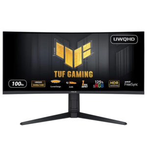 ASUS TUF Gaming VG34VQEL1A - LED-skærm - gaming - kurvet - 34"" - 3440 x 1440 UWQHD @ 100 Hz - VA - 300 cd/m² - 3000:1 - HDR10 - 1 ms - 2xHDMI, DisplayPort - højtalere - sort