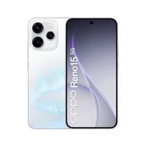 OPPO Reno15 5G. Skærm diagonal: 16,7 cm (6.59""), Skærmopløsning: 2760 x 1256 pixel. Processorserie: Snapdragon, Processormodel: 7 Gen 4. RAM kapacitet: 8 GB, RAM-type: LPDDR5X, Intern lagerkapacitet: 512 GB. Bagerste kamera opløsning (numerisk): 50 MP, Bagkamera type: Tredobbelt kamera. SIM-korts kapacitet: Dual SIM. Operativsystem installeret: Android 16.0. Batterikapacitet: 6500 mAh. Produktfarve: Hvid. Vægt: 197 g