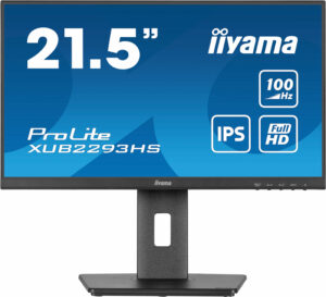 iiyama ProLite XUB2293HS-B6 - LED-skærm - 21.5"" - 1920 x 1080 Full HD (1080p) @ 100 Hz - IPS - 300 cd/m² - 1000:1 - 1 ms - HDMI, DisplayPort - højtalere - mat sort - Billede 2