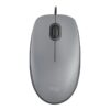 Logitech M110 Silent - Mus - højre- og venstrehåndet - optisk - 3 knapper - kablet - USB-A - mellemgrå