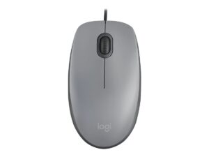 Logitech M110 Silent - Mus - højre- og venstrehåndet - optisk - 3 knapper - kablet - USB-A - mellemgrå
