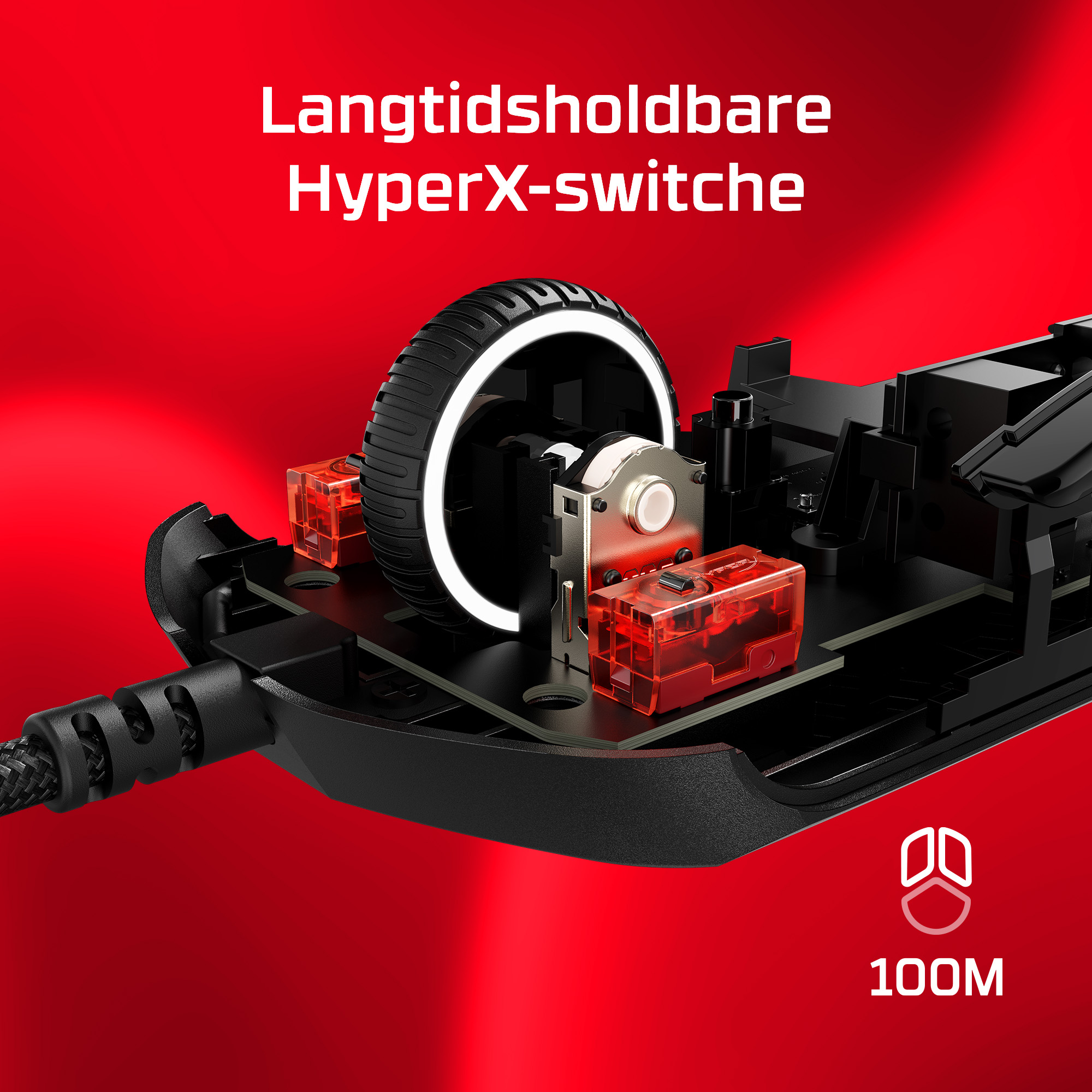 HyperX Pulsefire Haste 2 - Mus - optisk - 6 knapper - kablet - hvid - Billede 3