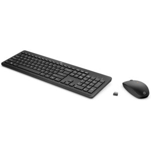 HP 235 - Sæt med mus og tastatur - 3-zones layout, lav profil tastetryk - full size - trådløs - 2.4 GHz - Pan Nordic - sort - Smart Buy - Billede 4