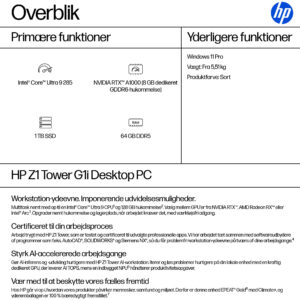 HP Z1 TWR G1i U9 285 64/1TB (ML) - Billede 2