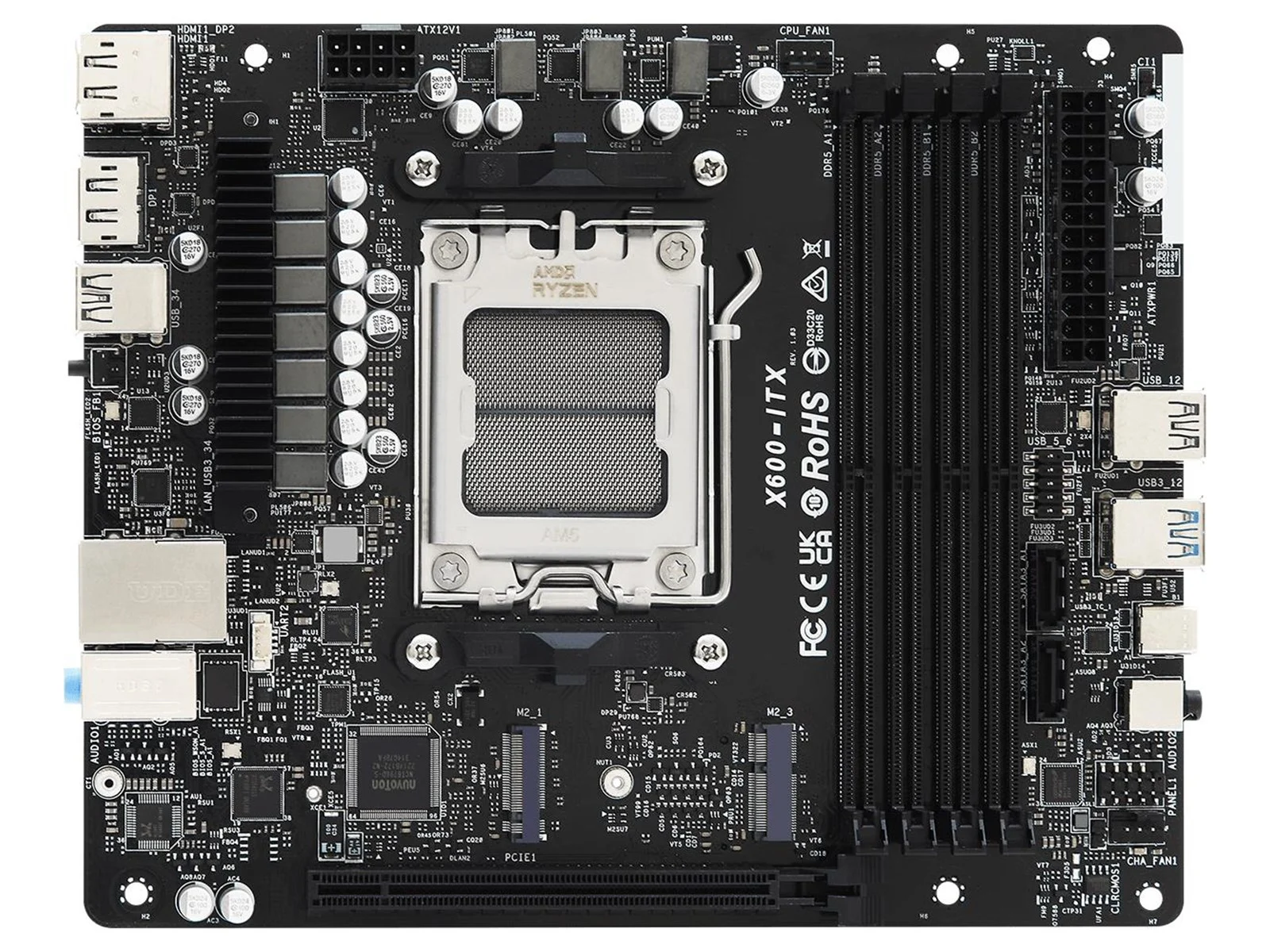 ASRock DeskMeet X600/B/BB/BOX AMD AM5 500W USB3.1 Barebone - Billede 5