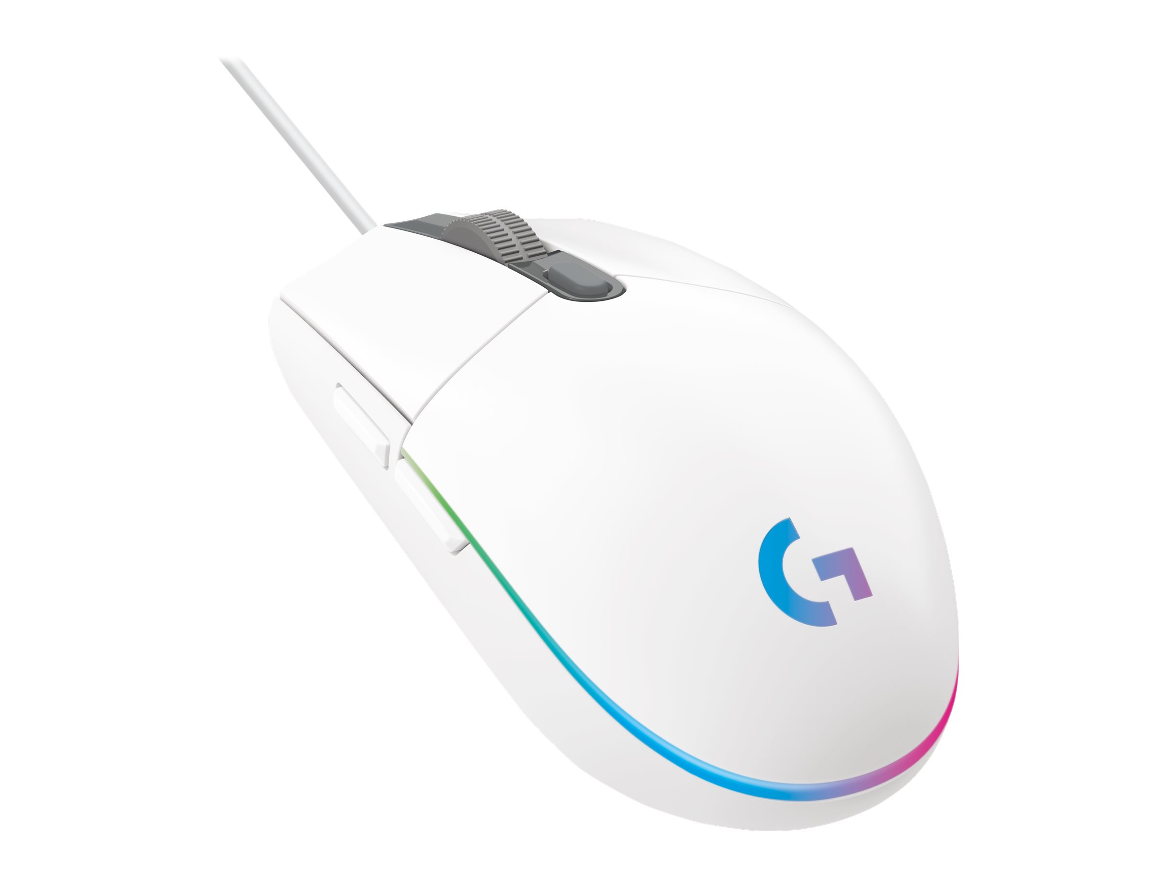 Logitech Gaming Mouse G203 LIGHTSYNC - Mus - optisk - 6 knapper - kablet - USB - hvid
