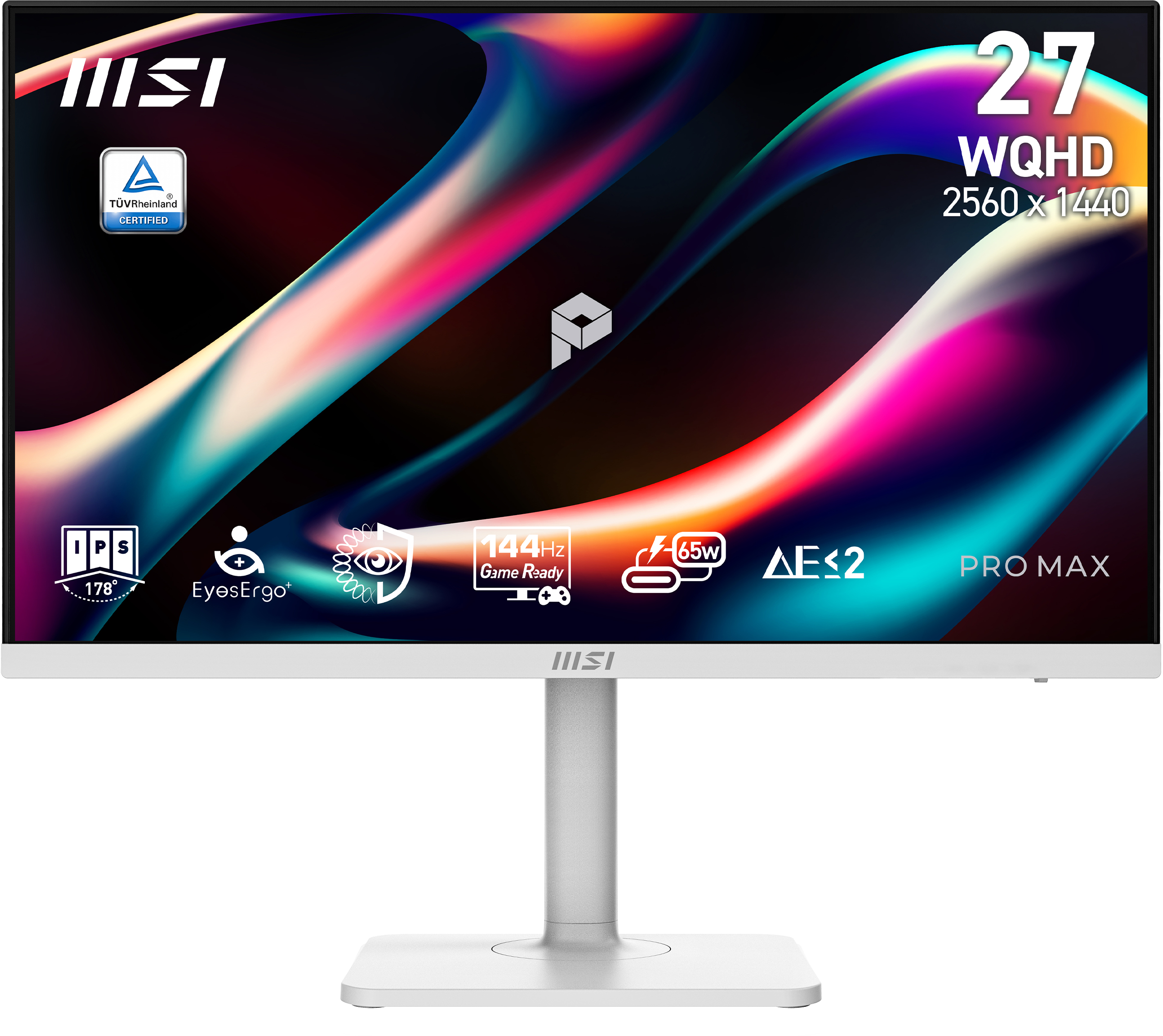 MSI PRO MAX 271QPHW E14 - LED-skærm - USB - 27"" - 2560 x 1440 WQHD @ 144 Hz - IPS - 300 cd/m² - 1500:1 - 1 ms - 2xHDMI, DisplayPort, USB-C - højtalere