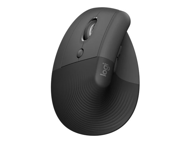 Logitech Lift Vertical Ergonomic Mouse - Lodret mus - ergonomisk - venstrehåndet - optisk - 6 knapper - trådløs - Bluetooth, 2.4 GHz - Logitech Logi Bolt USB-modtager - grafit - Billede 4