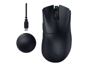Razer DeathAdder V4 Pro - Mus - ergonomisk - højrehåndet - optisk - 6 knapper - trådløs, kablet - USB - sort