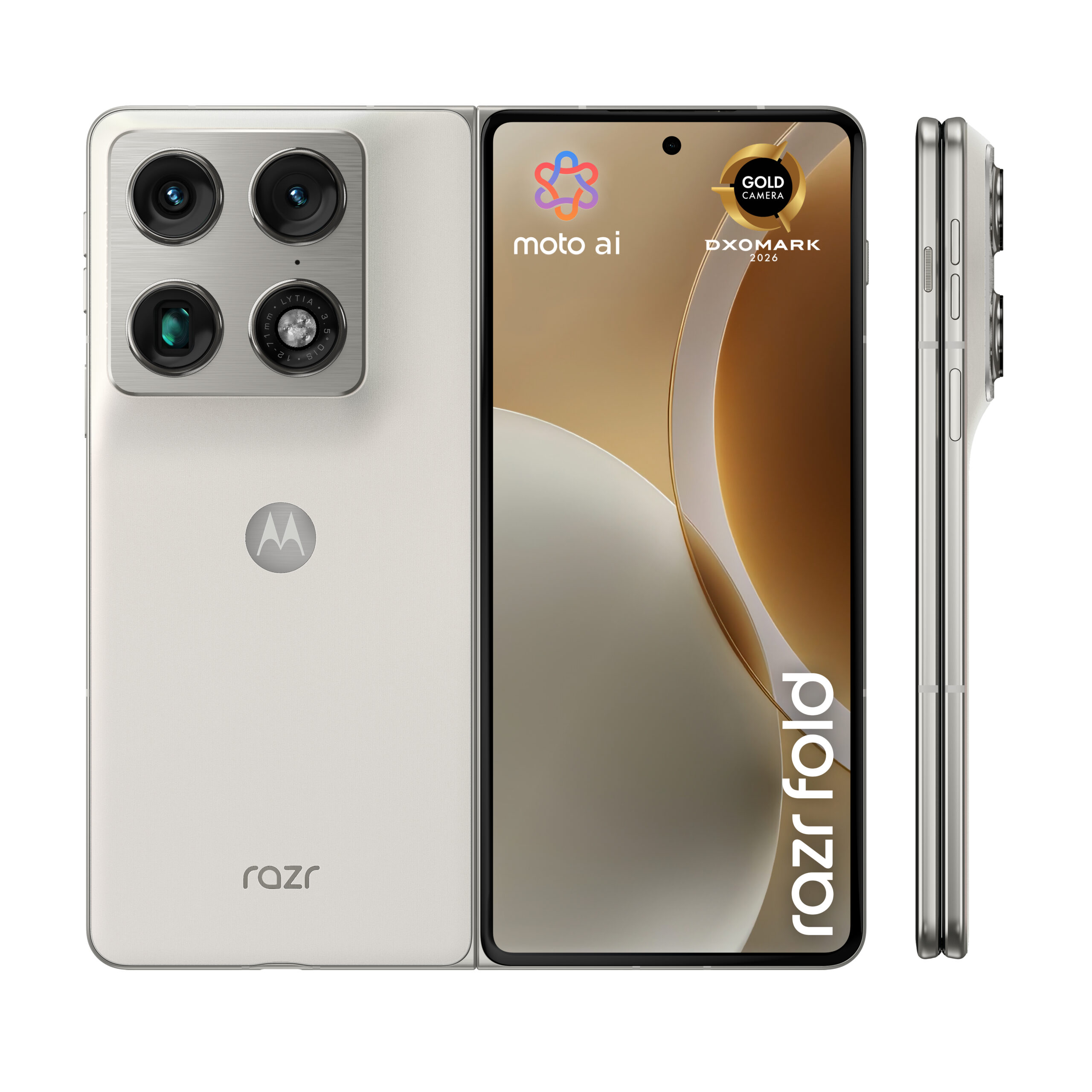 Motorola razr fold 512GB/16GB - PANTONE Lily White - Billede 2