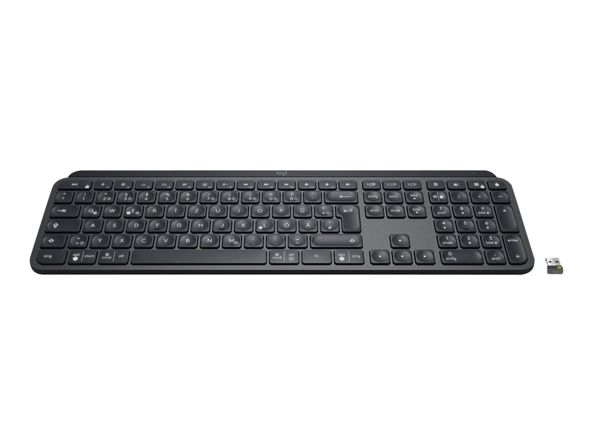 Logitech MX Keys - Tastatur - bagbelyst - trådløs - Bluetooth - QWERTZ - tysk - grafit