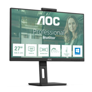 AOC Pro-line Q27P3CW - LED-skærm - 27"" - 2560 x 1440 QHD @ 75 Hz - IPS - 350 cd/m² - 1000:1 - 4 ms - 2xHDMI, DisplayPort, USB-C - højtalere - sort - Billede 2