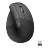 Logitech Lift Vertical Ergonomic Mouse - Lodret mus - ergonomisk - optisk - 6 knapper - trådløs - Bluetooth, 2.4 GHz - Logitech Logi Bolt USB-modtager - grafit