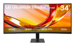 LG UltraWide 34U601B-B - LED-skærm - kurvet - 34"" - 3440 x 1440 WQHD @ 120 Hz - VA - 250 cd/m² - 3000:1 - HDR10 - 5 ms - 2xHDMI, DisplayPort