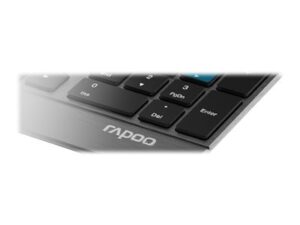 Rapoo 9900M - Sæt med mus og tastatur - trådløs - 2.4 GHz, Bluetooth 4.0, Bluetooth 3.0 - hollandsk - sort - Billede 3