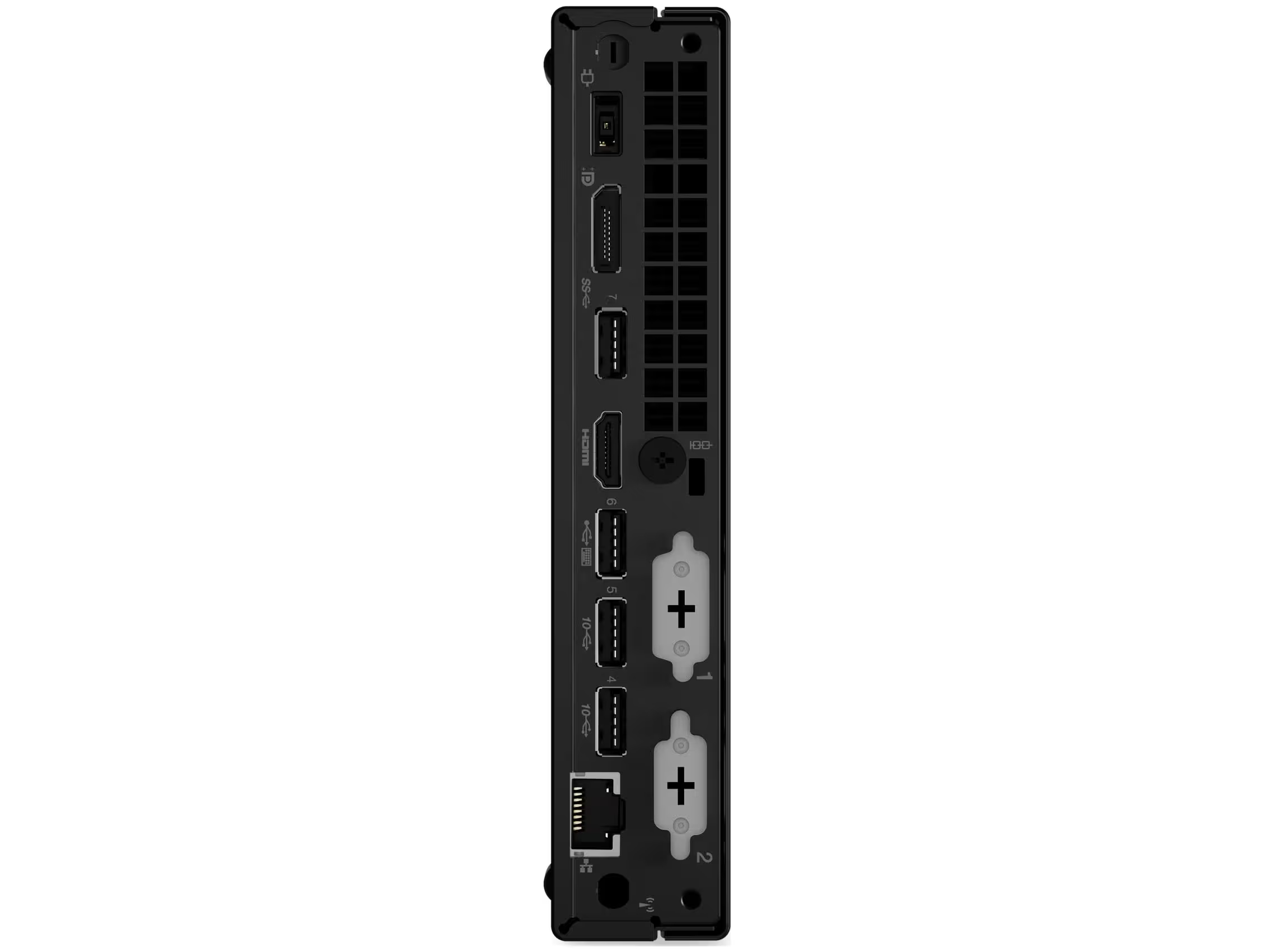Lenovo ThinkCentre M70q Gen 3 - Lille Core i5 - 12400T / op til 4.2 GHz - RAM 16 GB - SSD 256 GB - UHD Graphics 730 - Gigabit Ethernet - Win 11 Pro - sort - Preowned Grade A - Billede 4
