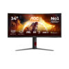 AOC Gaming CU34G4Z - LED-skærm - gaming - kurvet - 34"" - 3440 x 1440 WQHD @ 240 Hz - Fast VA - 450 cd/m² - 2500:1 - DisplayHDR 400 - 0.5 ms - 2xHDMI, DisplayPort - sort, rød