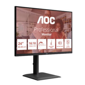 AOC X24E4U - E4 Series - LED-skærm - 24"" - 1920 x 1200 WUXGA @ 100 Hz - IPS - 1500:1 - 4 ms - HDMI, VGA, DisplayPort - højtalere - sort - Billede 3