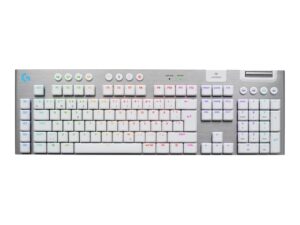Logitech G G915 X - Tastatur - gaming, LIGHTSPEED - full size - bagbelyst - trådløs - Bluetooth, 2.4 GHz, USB-C - hvid