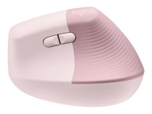 Logitech Lift Vertical Ergonomic Mouse - Lodret mus - ergonomisk - optisk - 6 knapper - trådløs - Bluetooth, 2.4 GHz - Logitech Logi Bolt USB-modtager - rose - Billede 3