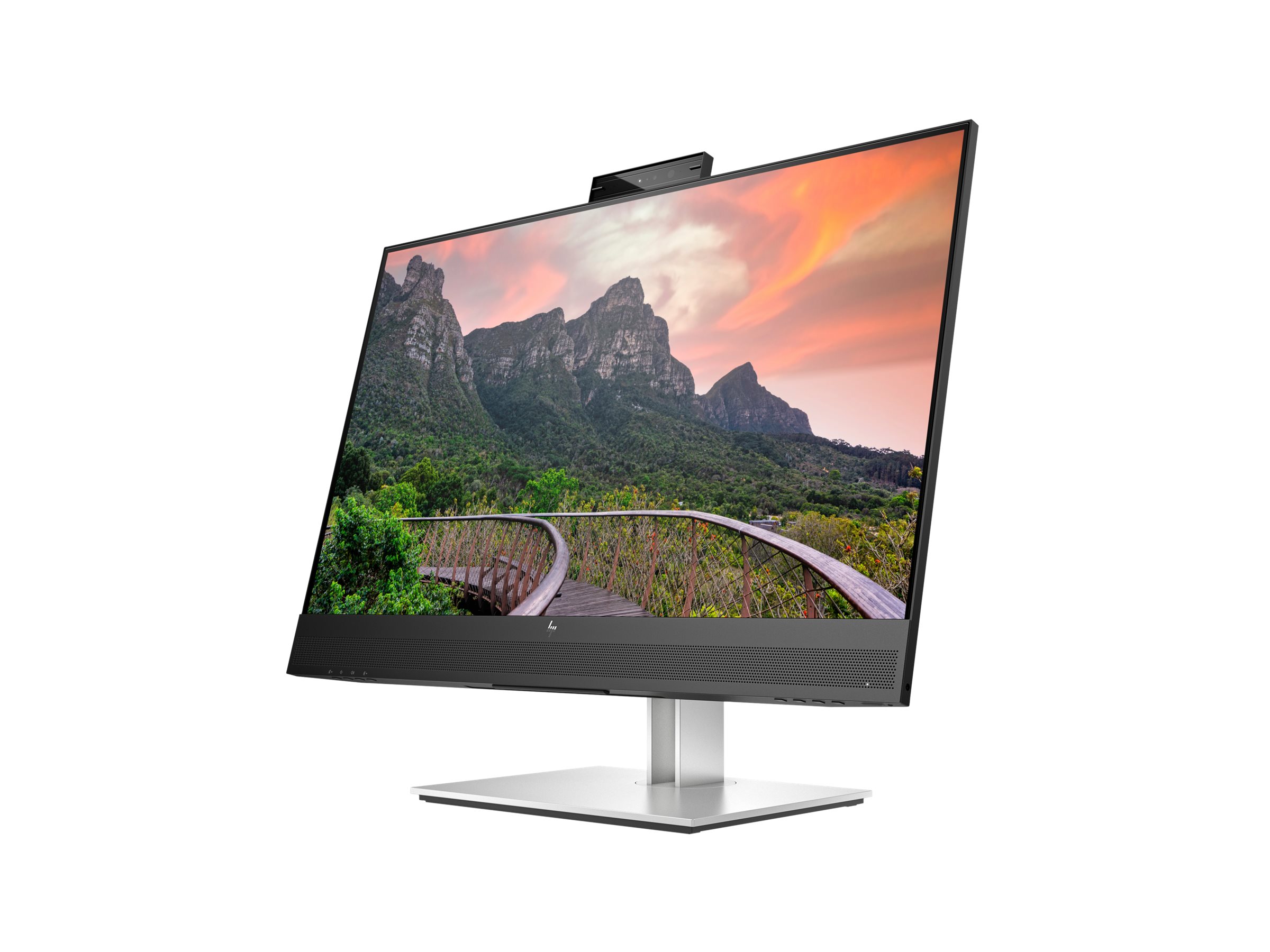 HP E27m G4 Conferencing Monitor - E-Series - LED-skærm - 27"" - 2560 x 1440 QHD @ 75 Hz - IPS - 300 cd/m² - 1000:1 - 5 ms - HDMI, DisplayPort, USB-C - højtalere - sølv (stander), sort hoved