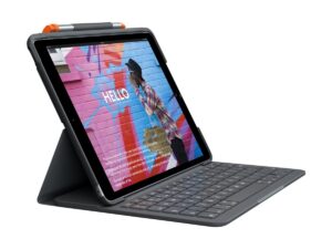 Logitech Slim Folio - Tastatur og folio-kasse - trådløs - Bluetooth LE - QWERTY - nordisk (dansk/finsk/norsk/svensk) - oxford-grå - for Apple 10.9-inch iPad (10. generation) - Billede 2
