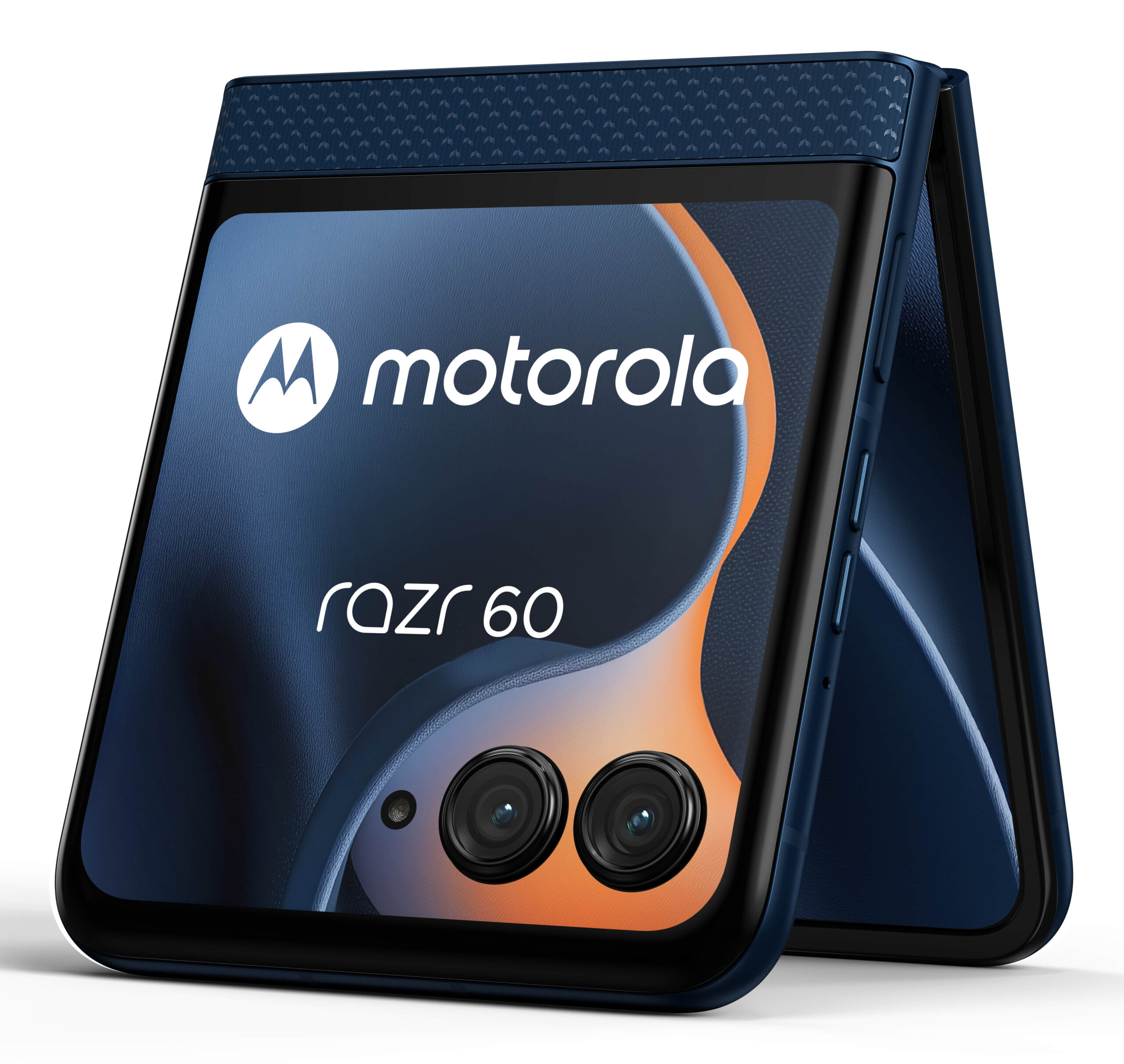 Motorola razr 60. Skærm diagonal: 17,5 cm (6.9""), Skærmopløsning: 2640 x 1080 pixel. Processorserie: MediaTek Dimensity. RAM kapacitet: 8 GB, Intern lagerkapacitet: 256 GB. Bagerste kamera opløsning (numerisk): 50 MP, Bagkamera type: Dobbelt kamera. SIM-korts kapacitet: Dual SIM. Operativsystem installeret: Android 15. Batterikapacitet: 4500 mAh. Produktfarve: Blå. Vægt: 188 g - Billede 4