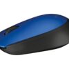 Logitech M171 - Mus - højre- og venstrehåndet - trådløs - 2.4 GHz - trådløs modtager (USB) - sort, blå