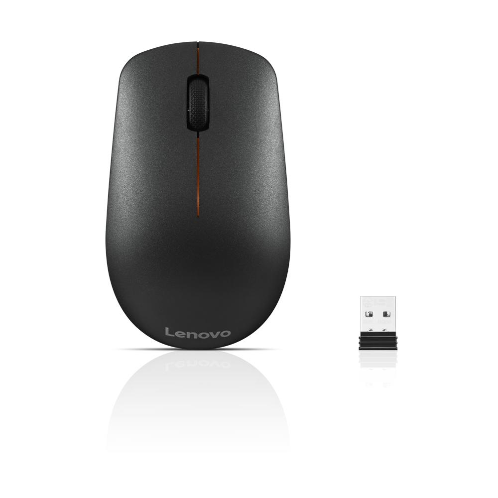 Lenovo 400 - Mus - højre- og venstrehåndet - optisk - 3 knapper - trådløs - 2.4 GHz - trådløs modtager (USB) - sort