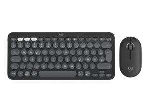 Logitech Pebble 2 Combo - Sæt med mus og tastatur - trådløs - Bluetooth LE - QWERTY - US International - tonalt hvidt