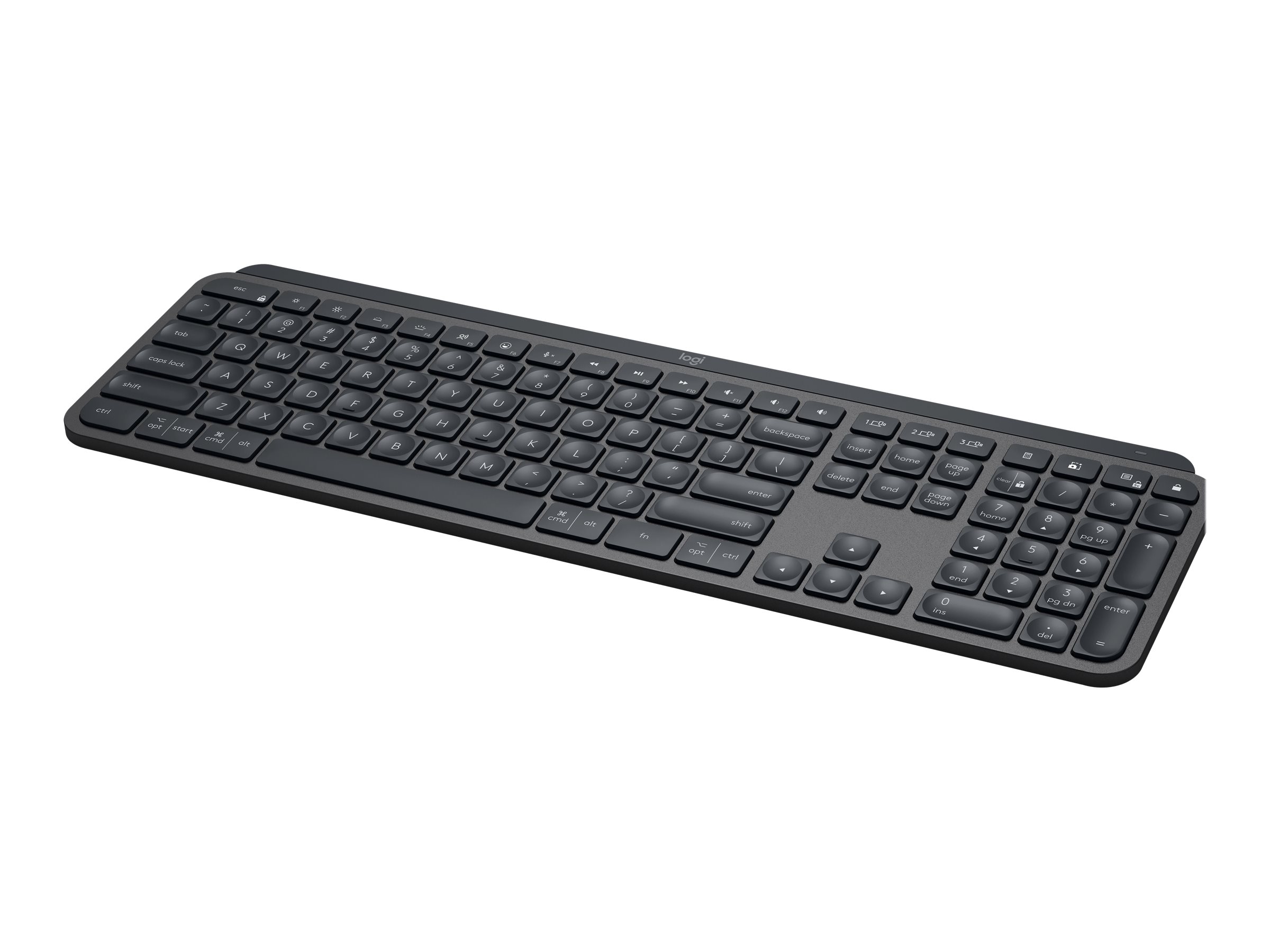 Logitech MX Keys - Tastatur - bagbelyst - trådløs - Bluetooth - AZERTY - fransk - grafit