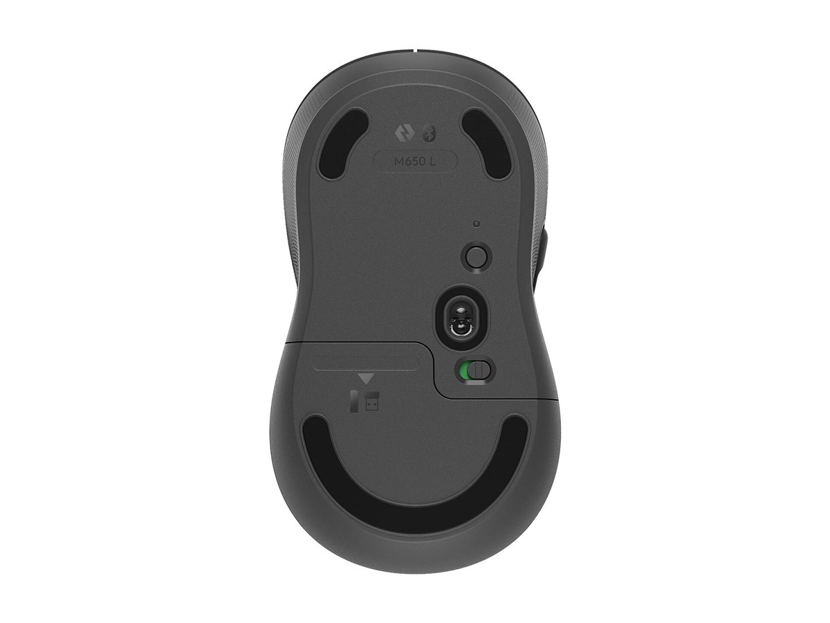 Logitech Signature M650 L - Mus - stor størrelse - optisk - 5 knapper - trådløs - Bluetooth, 2.4 GHz - Logitech Logi Bolt USB-modtager - grafit - Billede 5